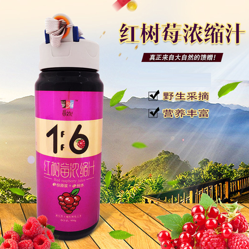 花青健红树莓浓缩果汁 健康美味果蔬汁 瓶装 冲调饮品