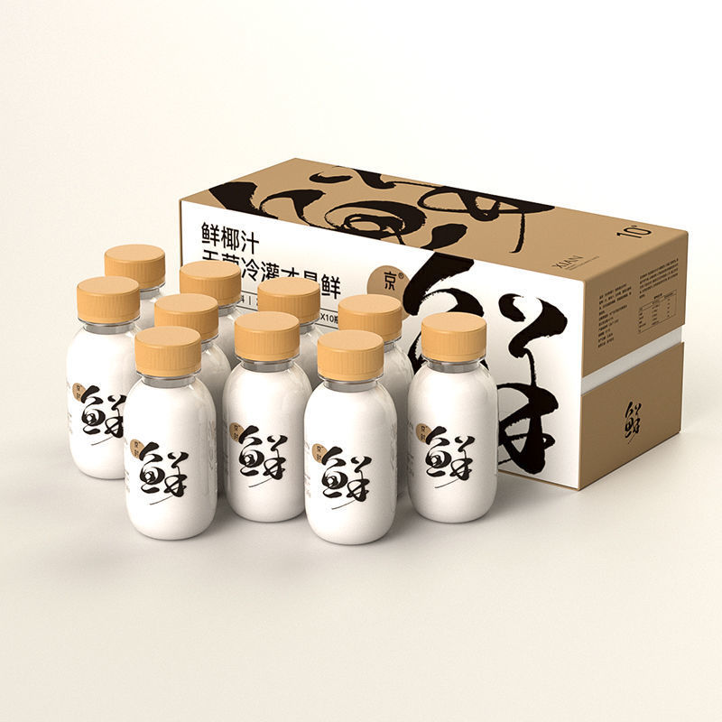 京时鲜椰汁生榨椰奶含牛乳饮料健康椰子水孕妇饮品245g*10瓶装/箱